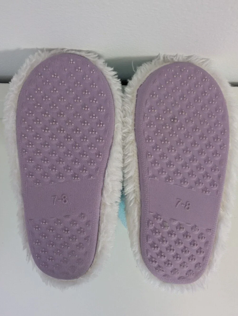 Disney FROZEN Kids Toddler Blue Sequin Slippers Size 7/8